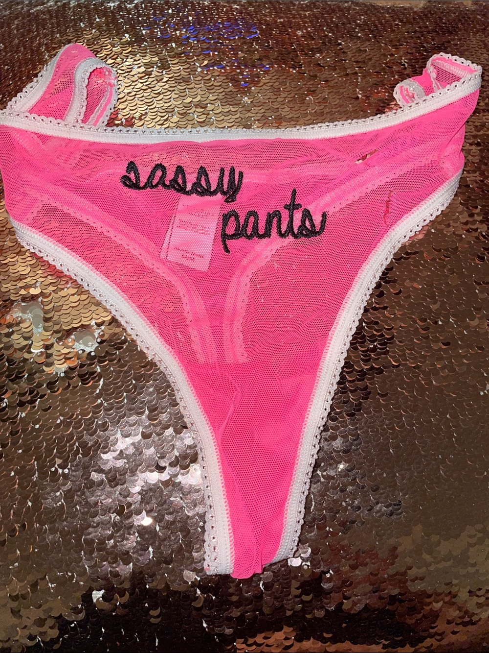 Sassy Pink Thong- Well Worn